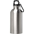 Fľaša na vodu z nehrdzavejúcej ocele s karabínou 400ml, strieborná