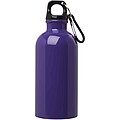 Fľaša na vodu z nerezovej ocele s karabínou 400 ml, fialová