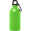 Fľaša na vodu z nerezovej ocele s karabínou 400 ml, jasne zelená