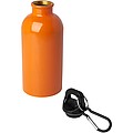 Fľaša na vodu z nerezovej ocele s karabínou 400 ml, oranžová
