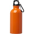 Fľaša na vodu z nerezovej ocele s karabínou 400 ml, oranžová