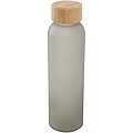Fľaša z matného sodnovápenatého skla s bambusovým viečkom 500 ml, sivá