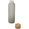 Fľaša z matného sodnovápenatého skla s bambusovým viečkom 500 ml, sivá