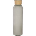 Fľaša z matného sodnovápenatého skla s bambusovým viečkom 500 ml, sivá
