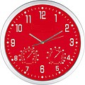 GASPRA Nástenné hodiny s vlhkomerom a teplomerom, červené