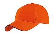 GILES Šesťpanelová šiltovka, oranžová