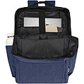 GRS recyklovaný batoh na notebook veľkosti 15” (38 cm), 15 l Libra, tmavomodrý melír