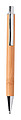 Guličkové pero z bambusu s modrou náplňou a kovovým klipom