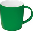 Gumovaný keramický hrnček, 300ml, svetlo zelený