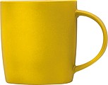 Gumovaný keramický hrnček, 300ml, žltý