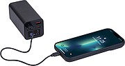 Hliníková powerbanka 20000 mAh, čierna