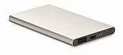 Hliníková powerbanka 4000mAh, strieborná