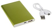 Hliníková powerbanka s kapacitou 4000 mAh v elegantnom kovovom púzdre, zeleno-hnedá