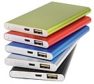 Hliníková powerbanka s kapacitou 4000 mAh v elegantnom kovovom púzdre, zeleno-hnedá