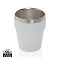 Hrnček s dvojitou stenou, 300 ml, recyklovaná oceľ, biely