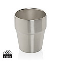 Hrnček s dvojitou stenou, 300 ml, recyklovaná oceľ, strieborný