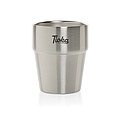 Hrnček s dvojitou stenou, 300 ml, recyklovaná oceľ, strieborný