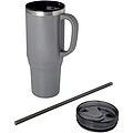 Hrnček so slamkou 1200 ml, sivá
