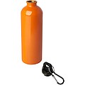 Jednostenná fľaša na vodu z nehrdzavejúcej ocele s karabínou 750ml, oranžová