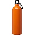 Jednostenná fľaša na vodu z nehrdzavejúcej ocele s karabínou 750ml, oranžová