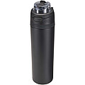 Jednostenná fľaša na vodu z recyklovanej nerezovej ocele so sklápacou slamkou, 800 ml, čierna