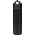Jednostenná fľaša na vodu z recyklovanej nerezovej ocele so sklápacou slamkou, 800 ml, čierna