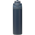 Jednostenná fľaša na vodu z recyklovanej nerezovej ocele so sklápacou slamkou, 800 ml, námornícka modrá