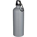 Jednostenná matná fľaša na vodu z nerezovej ocele s karabínou 750 ml, sivá