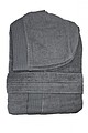 KALEBA Kvalitný župan s kapucňou, tmavosivá, L/XL