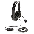 Kancelársky headset s mikrofónom, čierny