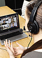 Kancelársky headset s mikrofónom, čierny