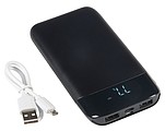 KASIAN Hliníková powerbanka s kapacitou 8000 mAh a LED displejom, čierna