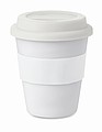 Kelímok so silikónovým úchopom a viečkom, 350 ml, biely
