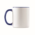 Keramický hrnček 300 ml biely, uško a vnútorná časť kráľovská modrá