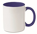 Keramický hrnček 300 ml biely, uško a vnútorná časť námornícka modrá