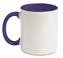 Keramický hrnček 300 ml biely, uško a vnútorná časť námornícka modrá