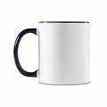 Keramický hrnček 300 ml biely, uško a vnútorná časť námornícka modrá