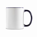 Keramický hrnček 300 ml biely, uško a vnútorná časť námornícka modrá