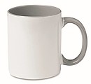 Keramický hrnček 300 ml biely, uško a vnútorná časť sivá