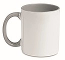 Keramický hrnček 300 ml biely, uško a vnútorná časť sivá