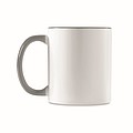 Keramický hrnček 300 ml biely, uško a vnútorná časť sivá