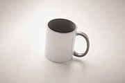 Keramický hrnček 300 ml biely, uško a vnútorná časť sivá