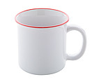 Keramický hrnček 300 ml, pre sublimáciu, červený okraj