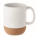 Keramický hrnček, 300ml, s korkovým dnom, biely
