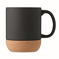 Keramický hrnček, 300ml, s korkovým dnom, čierny