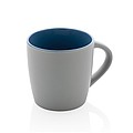 Keramický hrnček o objeme 300 ml s modrým vnútrom, sivý