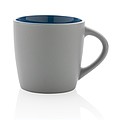 Keramický hrnček o objeme 300 ml s modrým vnútrom, sivý