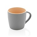 Keramický hrnček o objeme 300 ml s oranžovým vnútrom, sivý