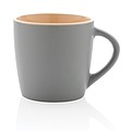 Keramický hrnček o objeme 300 ml s oranžovým vnútrom, sivý