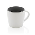 Keramický hrnček o objeme 300 ml so sivým vnútrom, biely